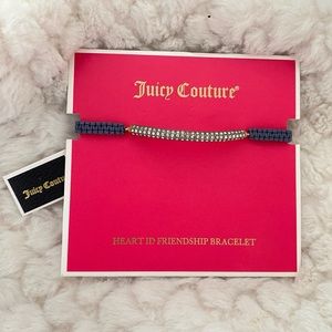 Juicy Couture Dark Blue Rope Gold Crystal Friendship Adjustable Bracelet NWT